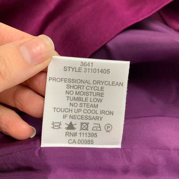 Tory Burch Sheath Dress Womens 10 Purple Corset Silk Zip Up Lined Sheer Contrast - Picture 12 of 16